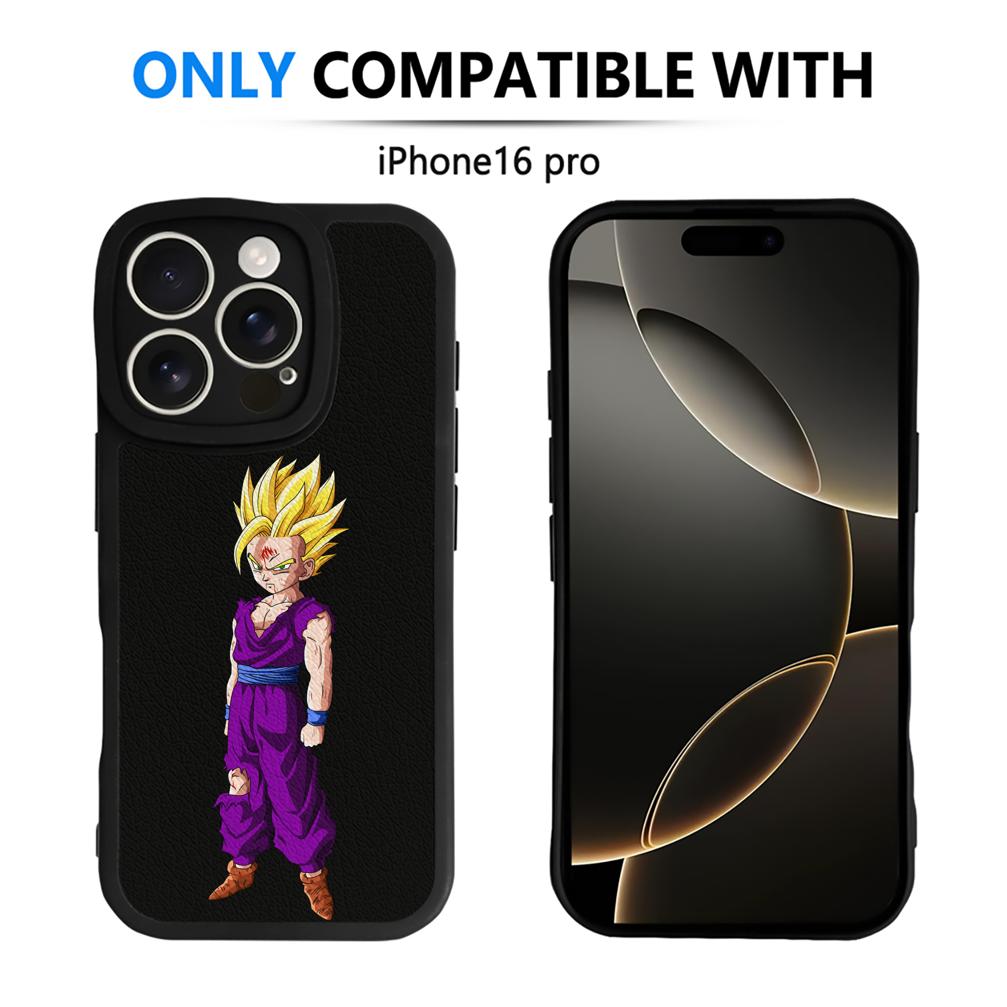 （画像用） ドラゴンボール 孫 悟飯（そんごはん）DRAGON BALL Son Gohan 【iPhone 16シリーズ対応】シリコンスマホケース（レザー調） 材質：シリコン